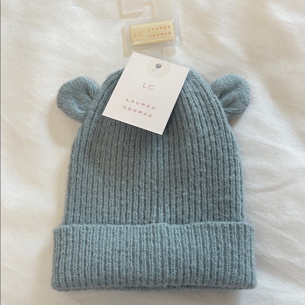 LC Lauren Conrad Kids Soft Blue Beanie with Ears NWTs